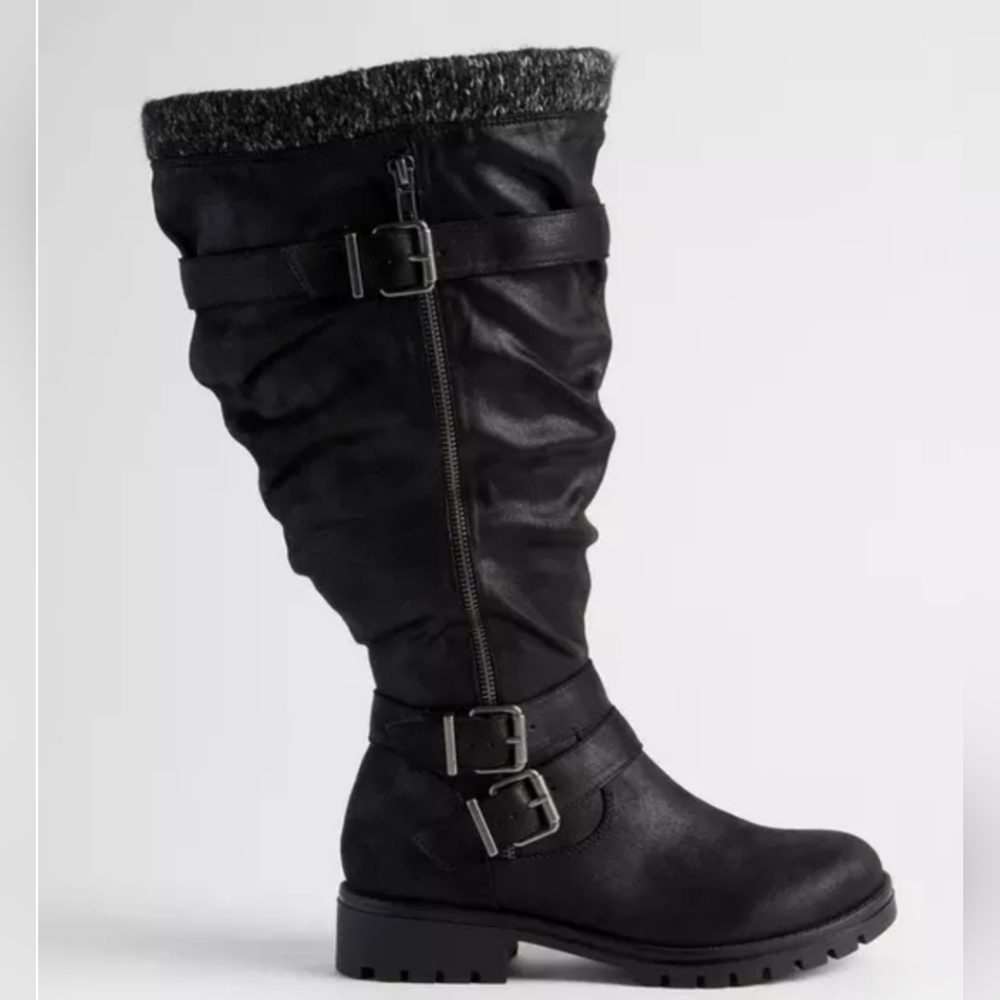 NWT Torrid Buckle Sweater Knee Boot Size-8WW - Picture 2 of 16